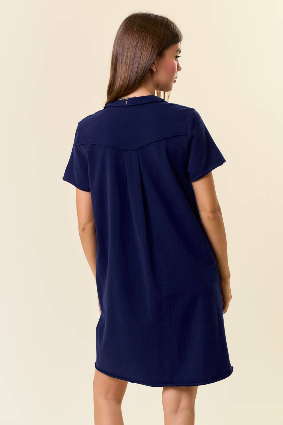 Navy Henley Dress