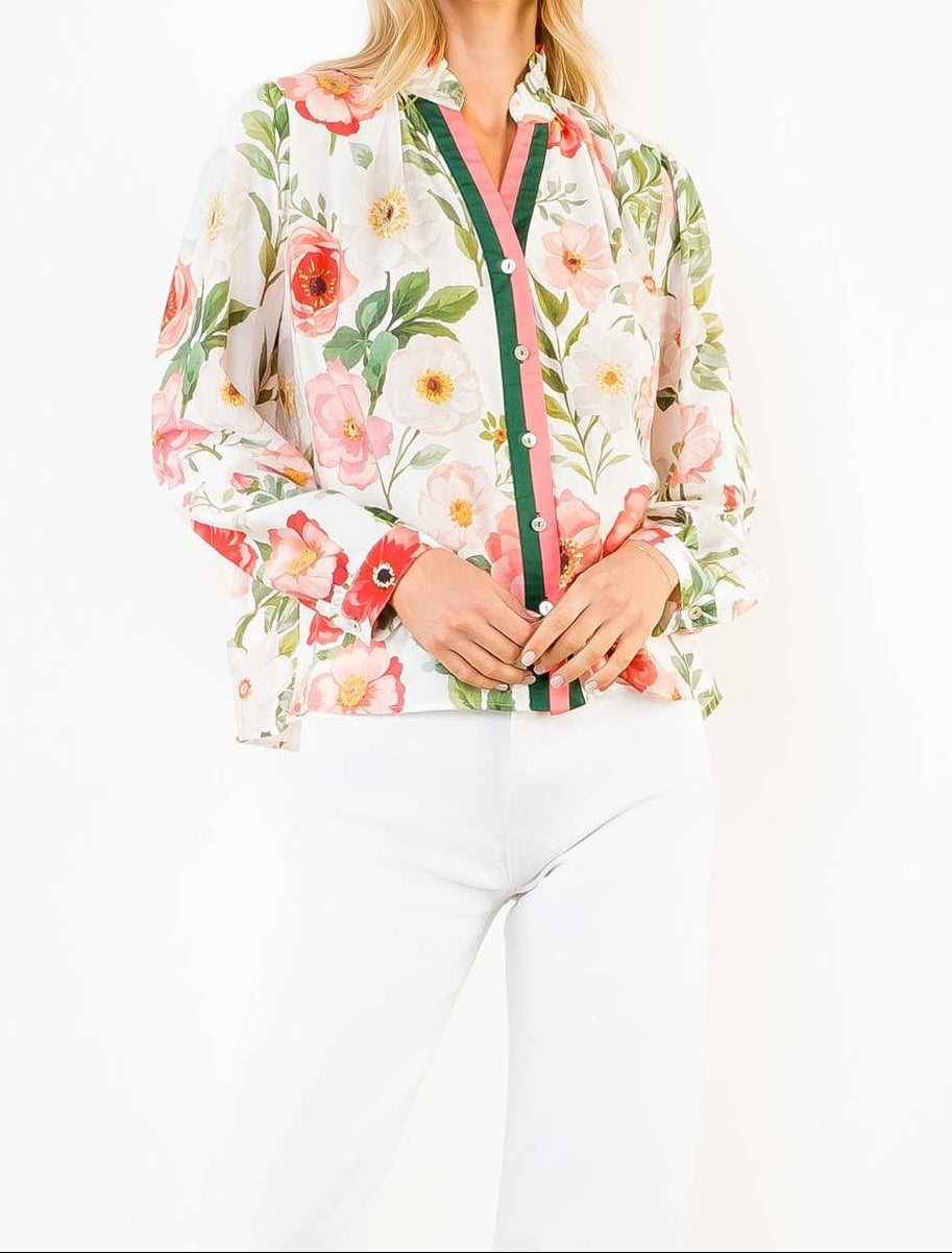 Garden Floral Print Top
