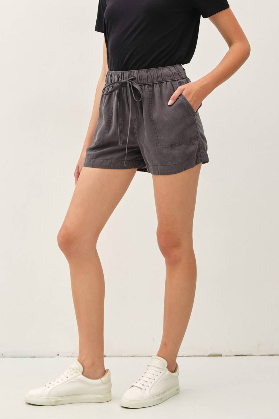 Charcoal Tencel Shorts