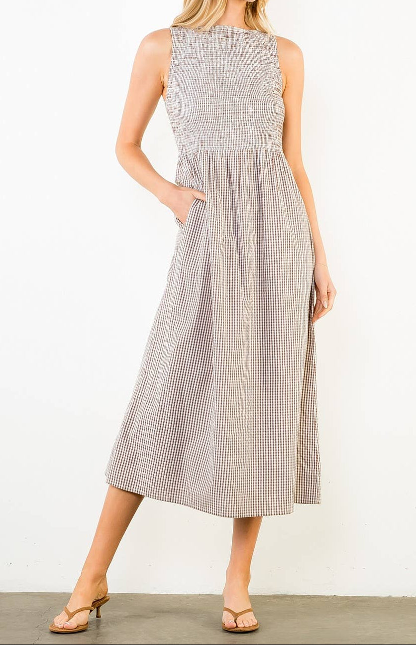 Smocked Gingham Dress