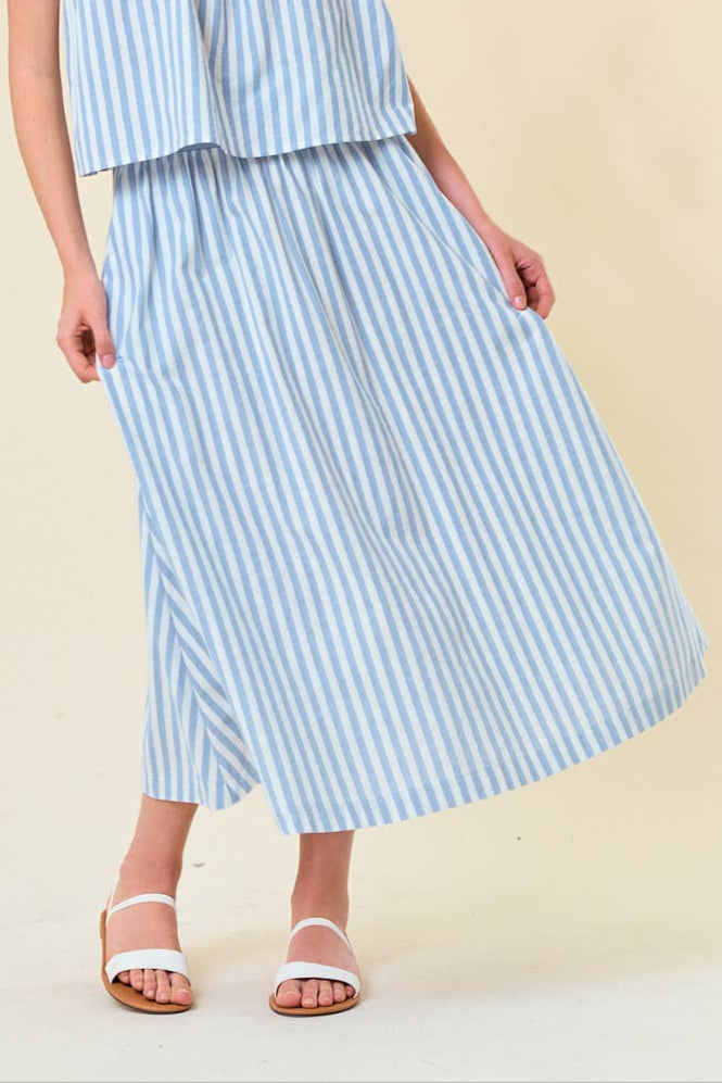 Striped Midi Skirt