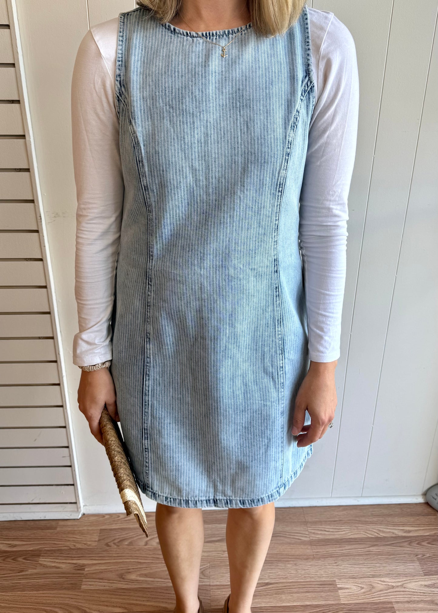 Denim Striped Jumper Dress