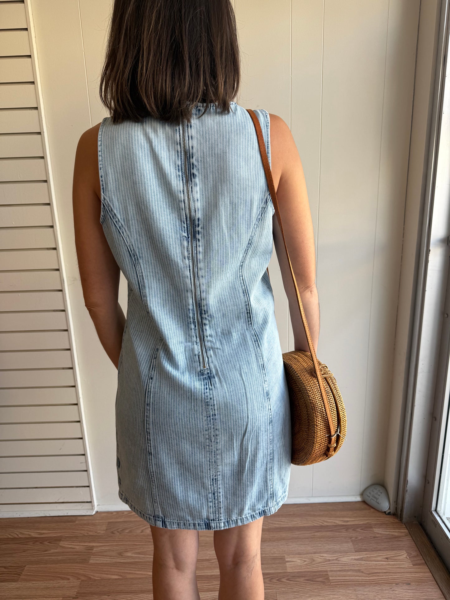 Denim Striped Jumper Dress
