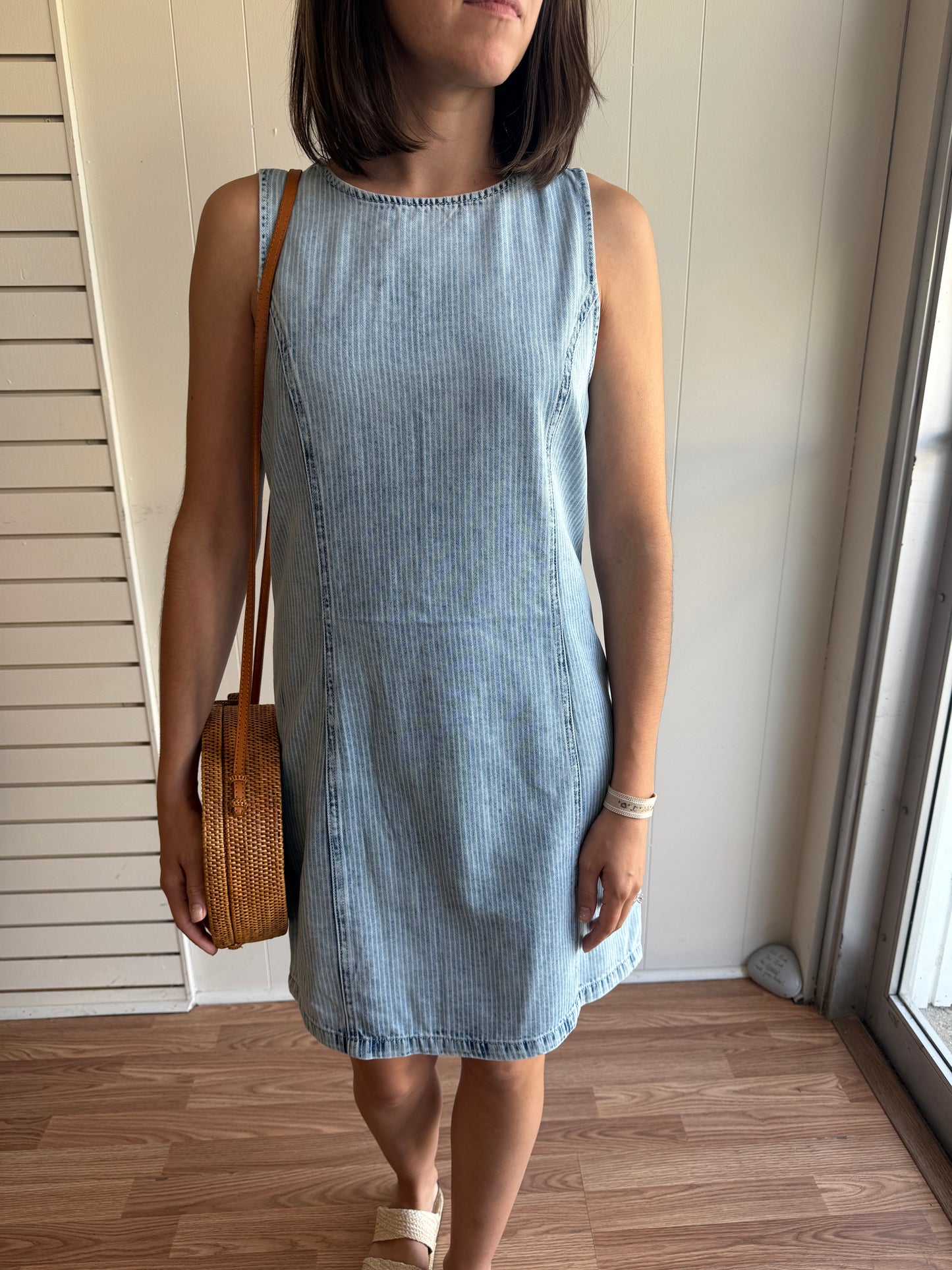 Denim Striped Jumper Dress