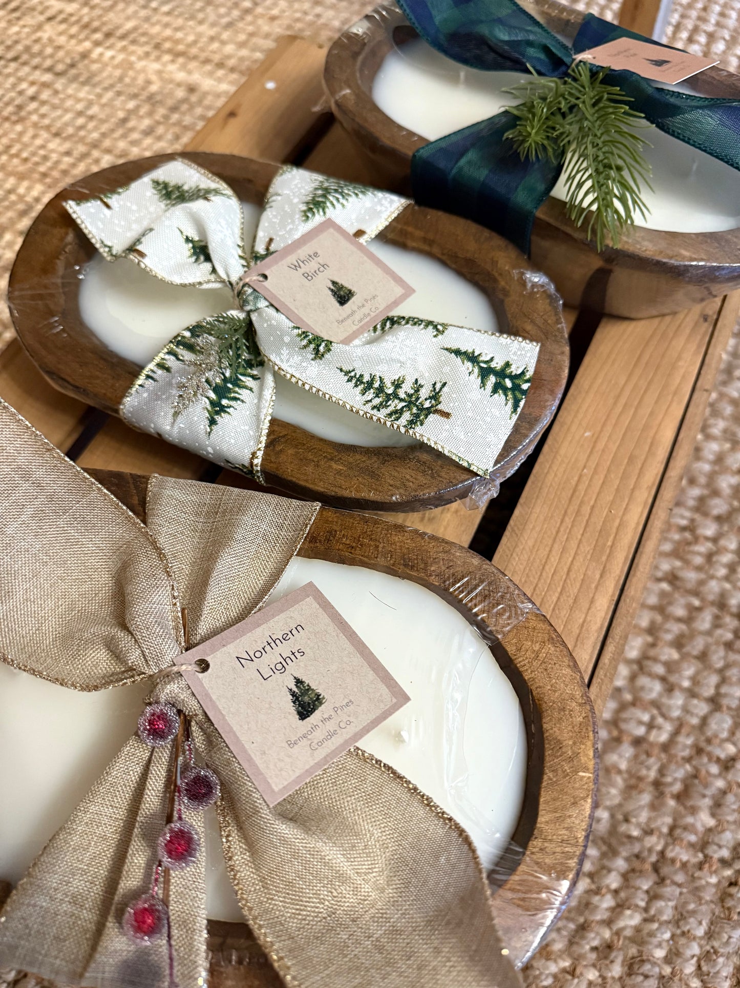 Wooden Dough Bowl Candle