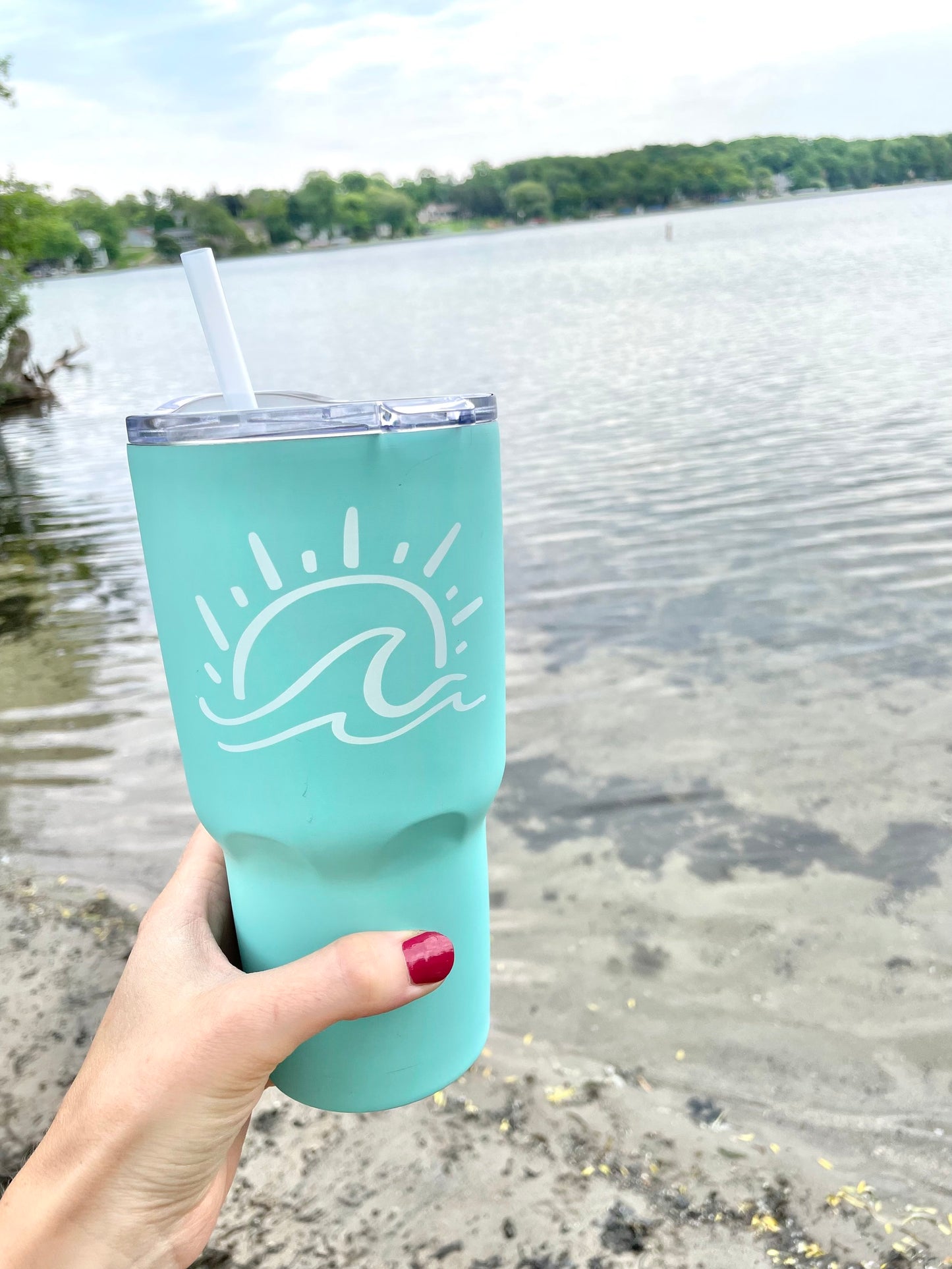 Blemished Sun Rays Lake Days Tumbler