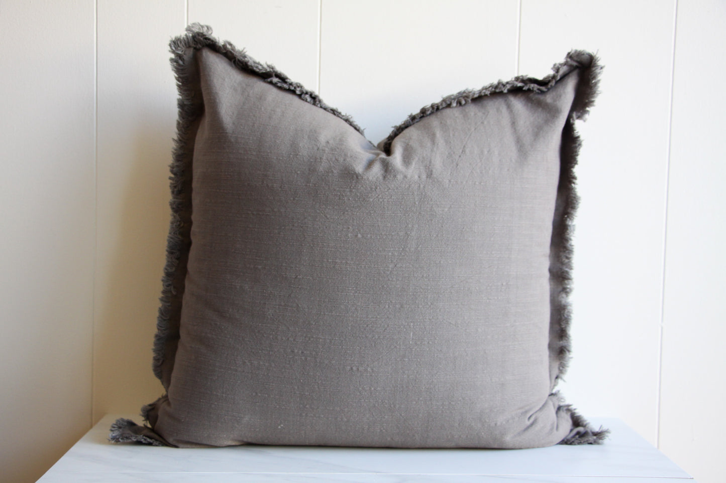 Dark Gray Fringe Pillow