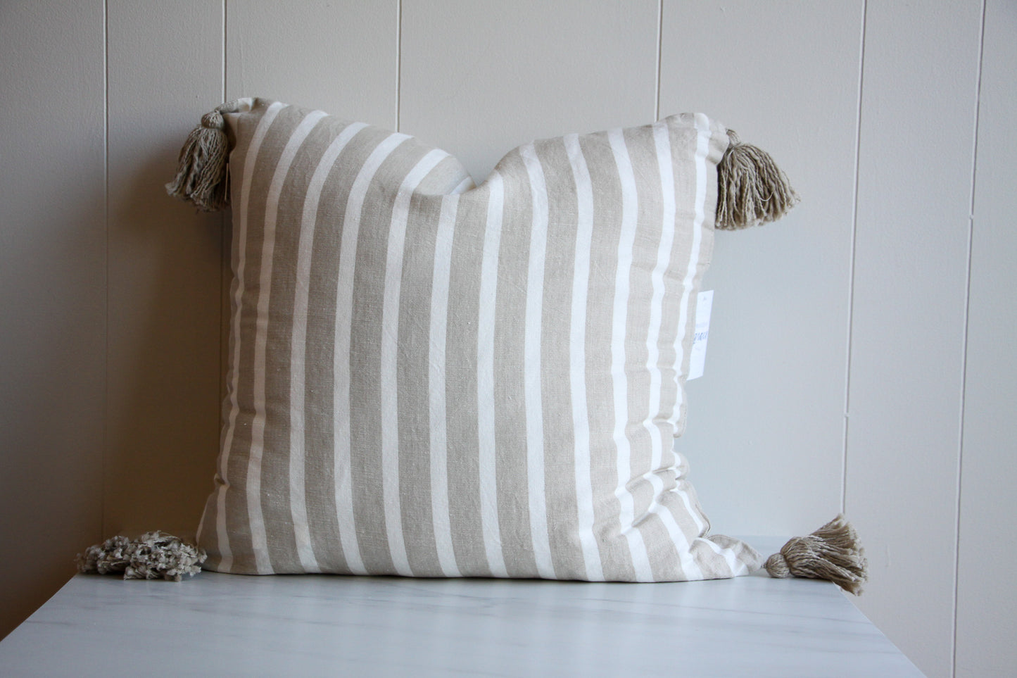 Striped Tassel Pillow Cover & Insert
