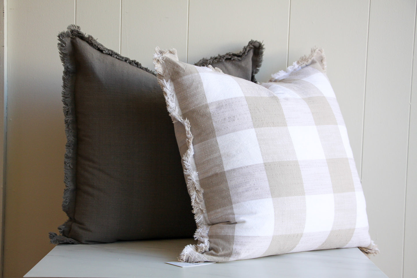 Dark Gray Fringe Pillow