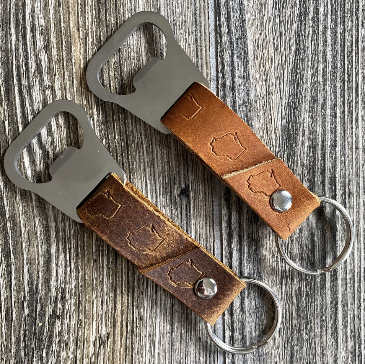 Leather Bottle Opener Keychain