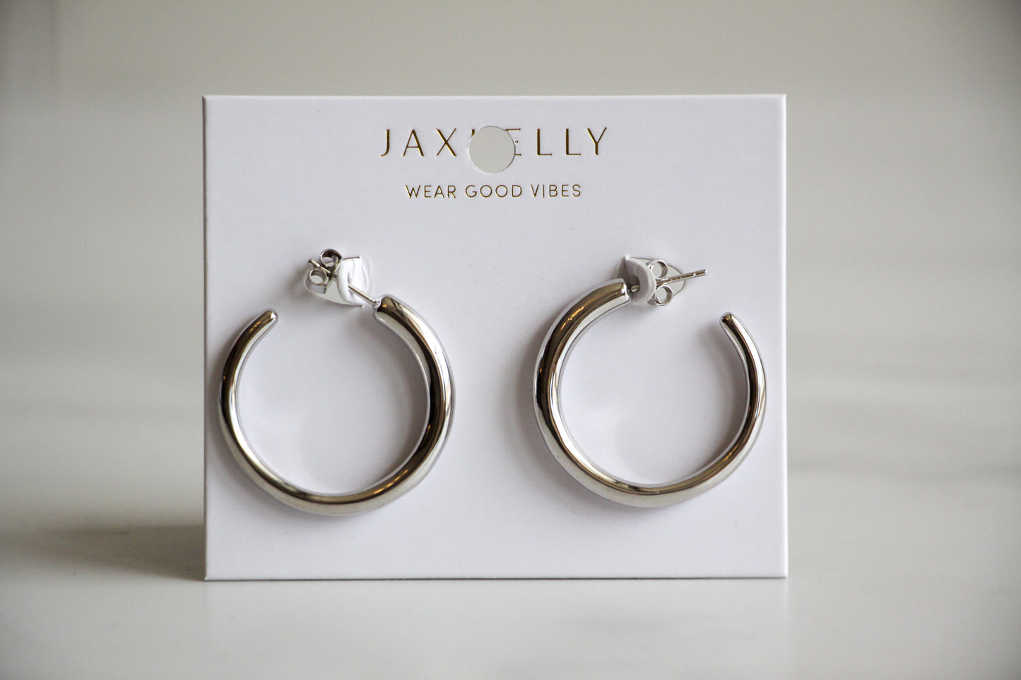 Silver thin hoop Earrings