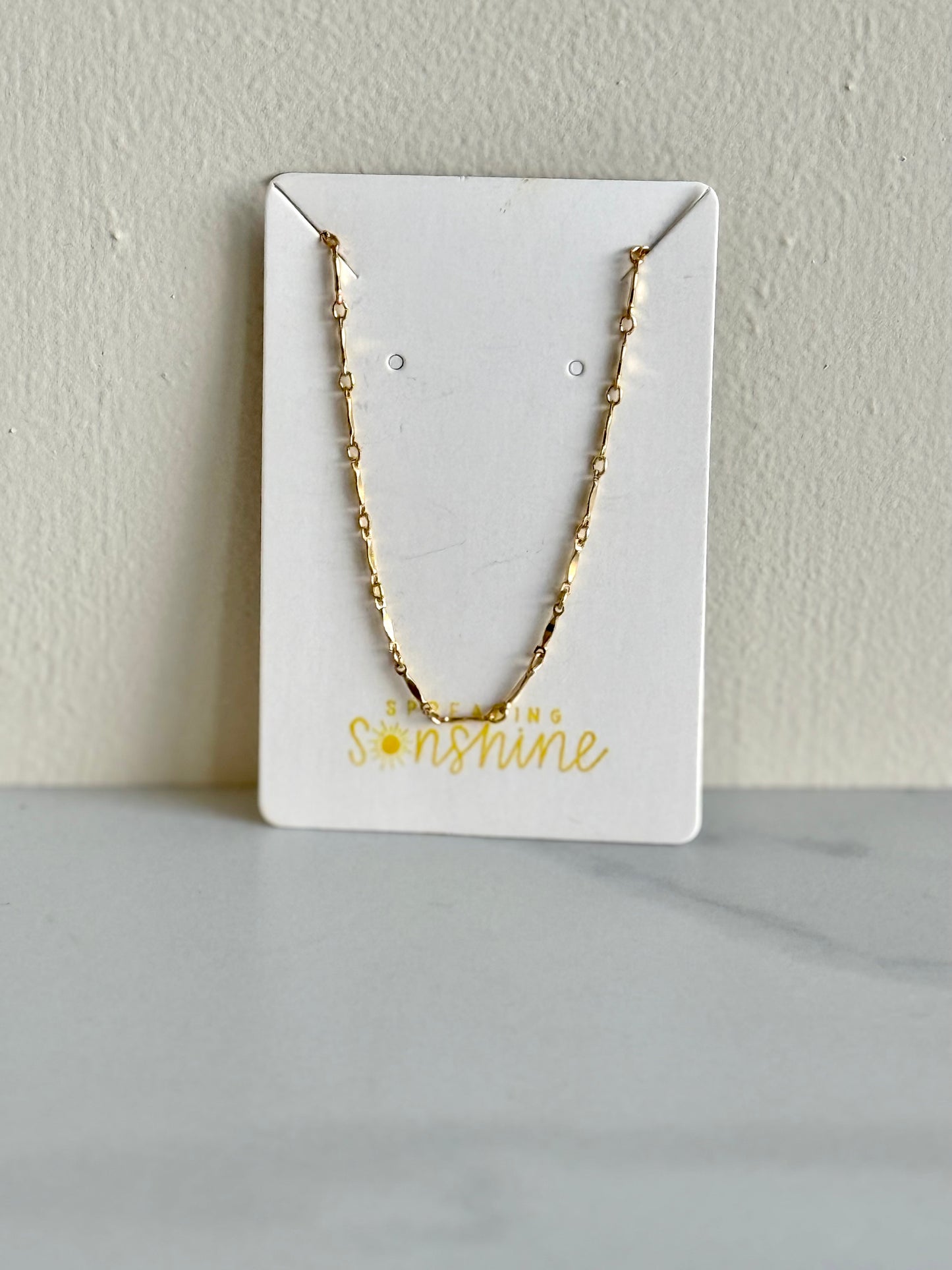 Spreading Sonshine Bar Chain Necklace