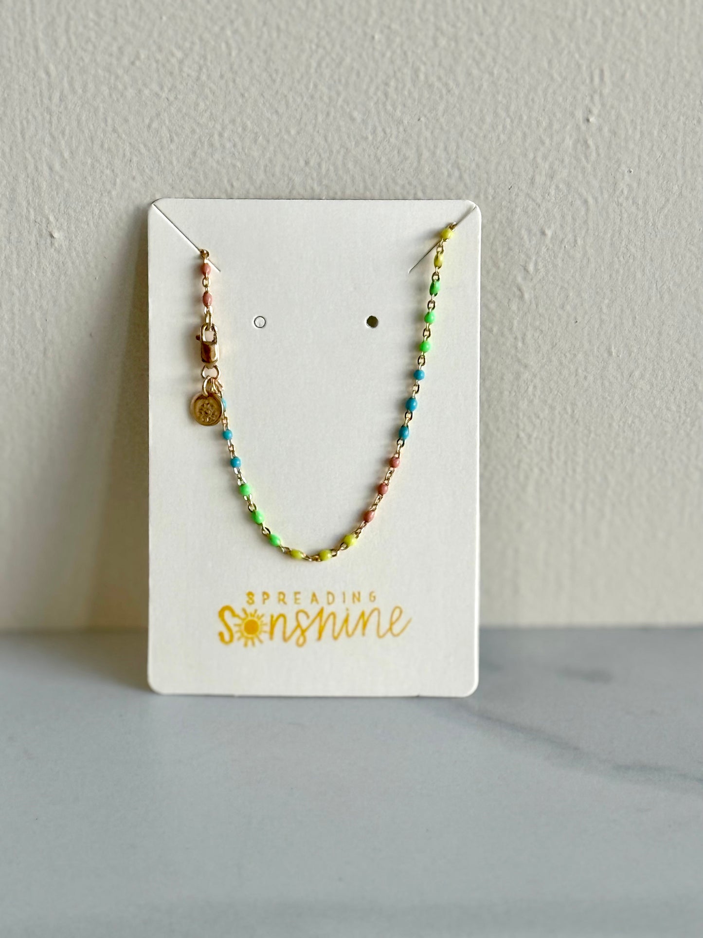Spreading Sonshine Rainbow Pastel Necklace