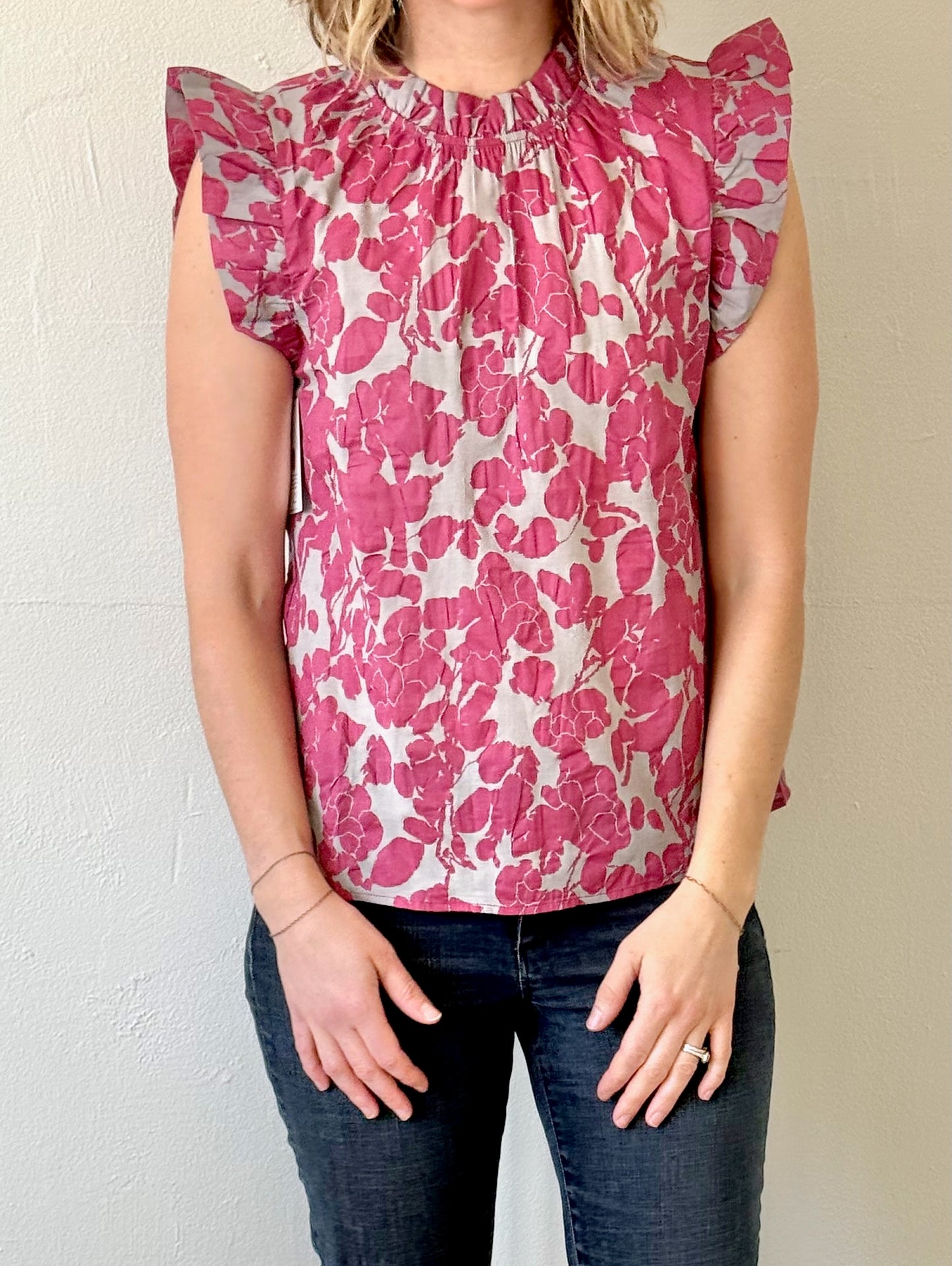 Magenta Floral Top
