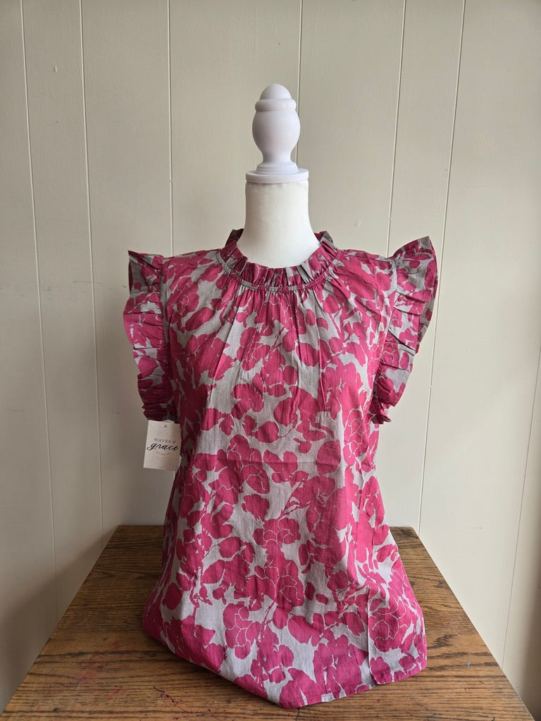 Magenta Floral Top