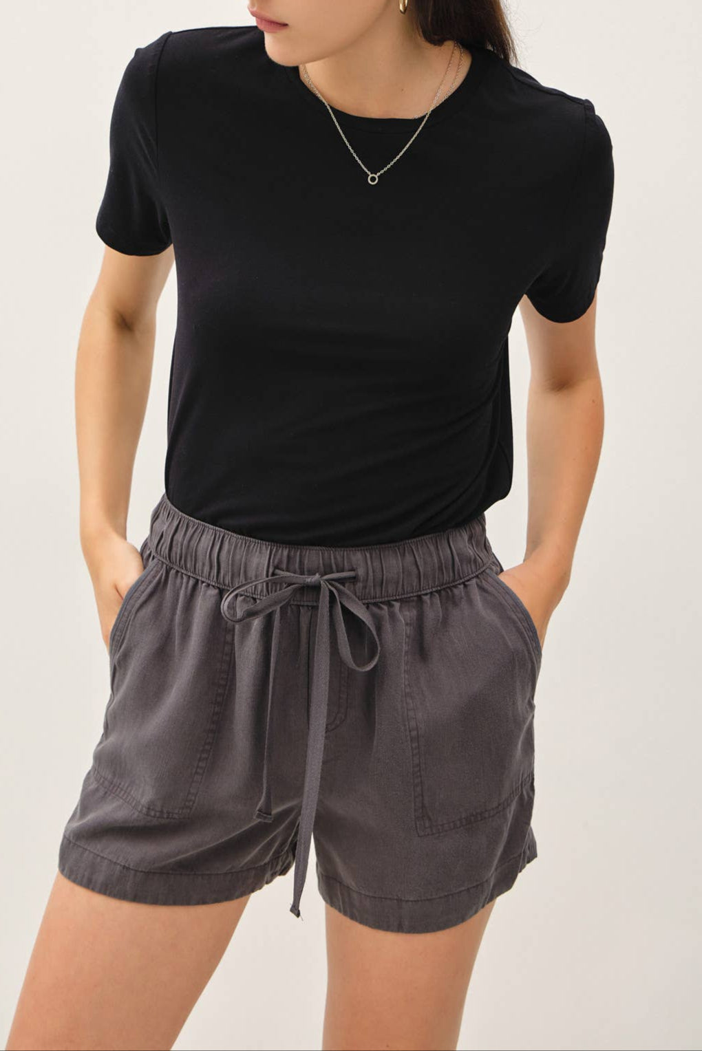 Charcoal Tencel Shorts