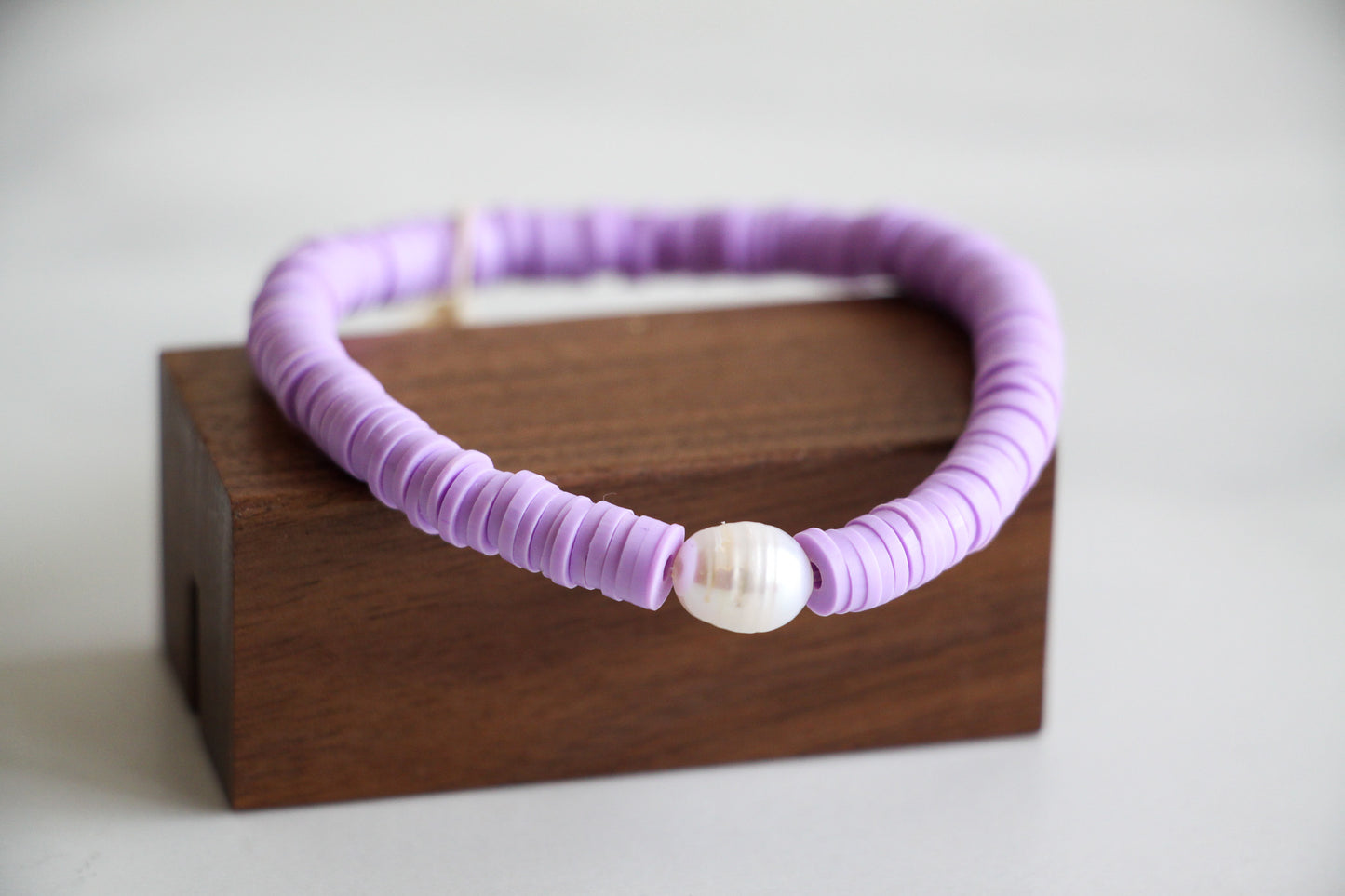 Lilac Heishi Bracelet