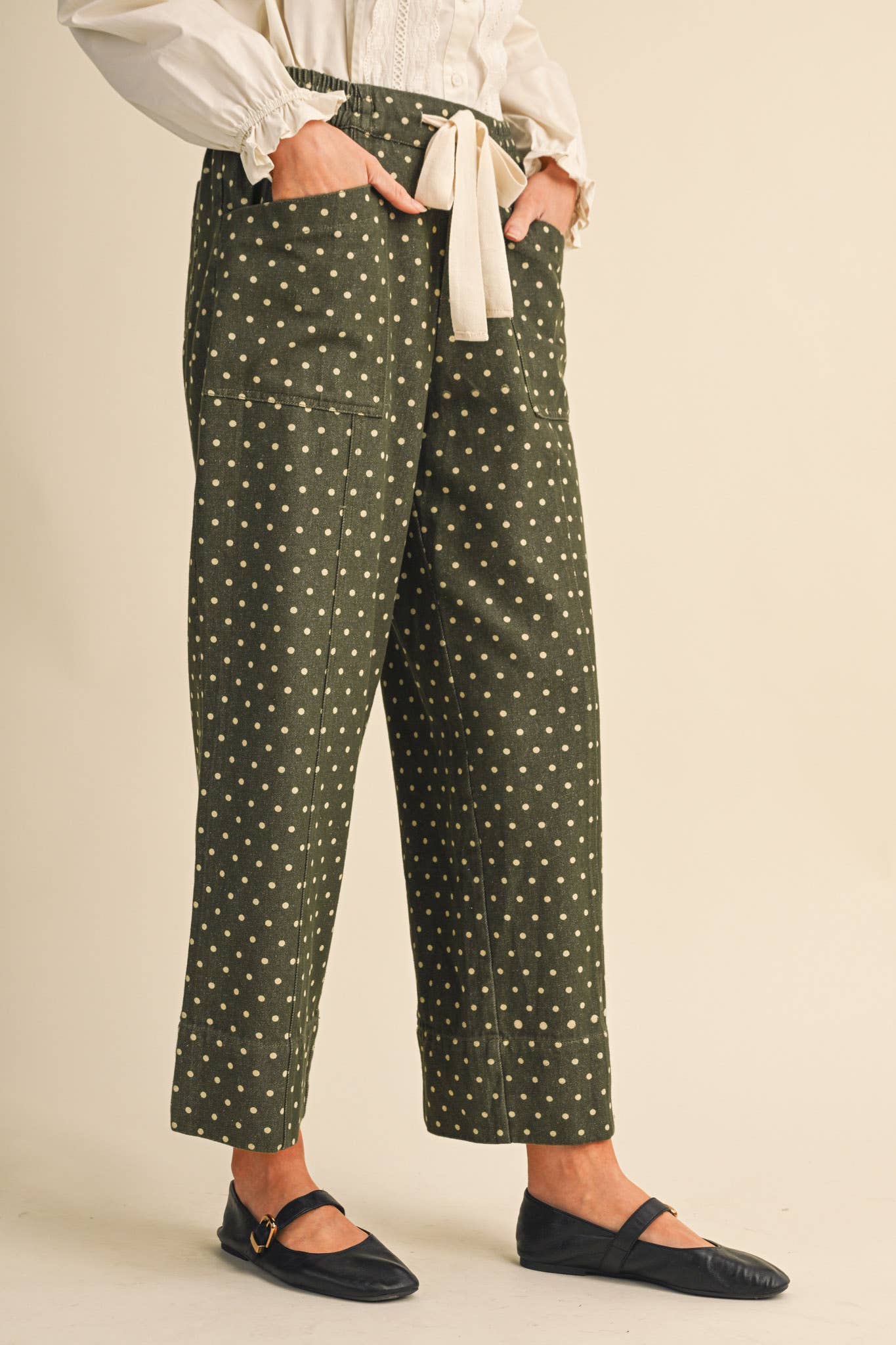 Polka Dot Cropped Pants