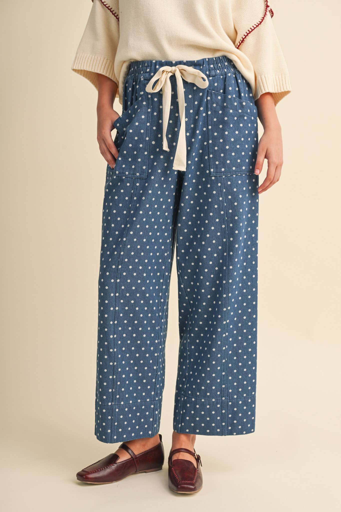 Polka Dot Cropped Pants