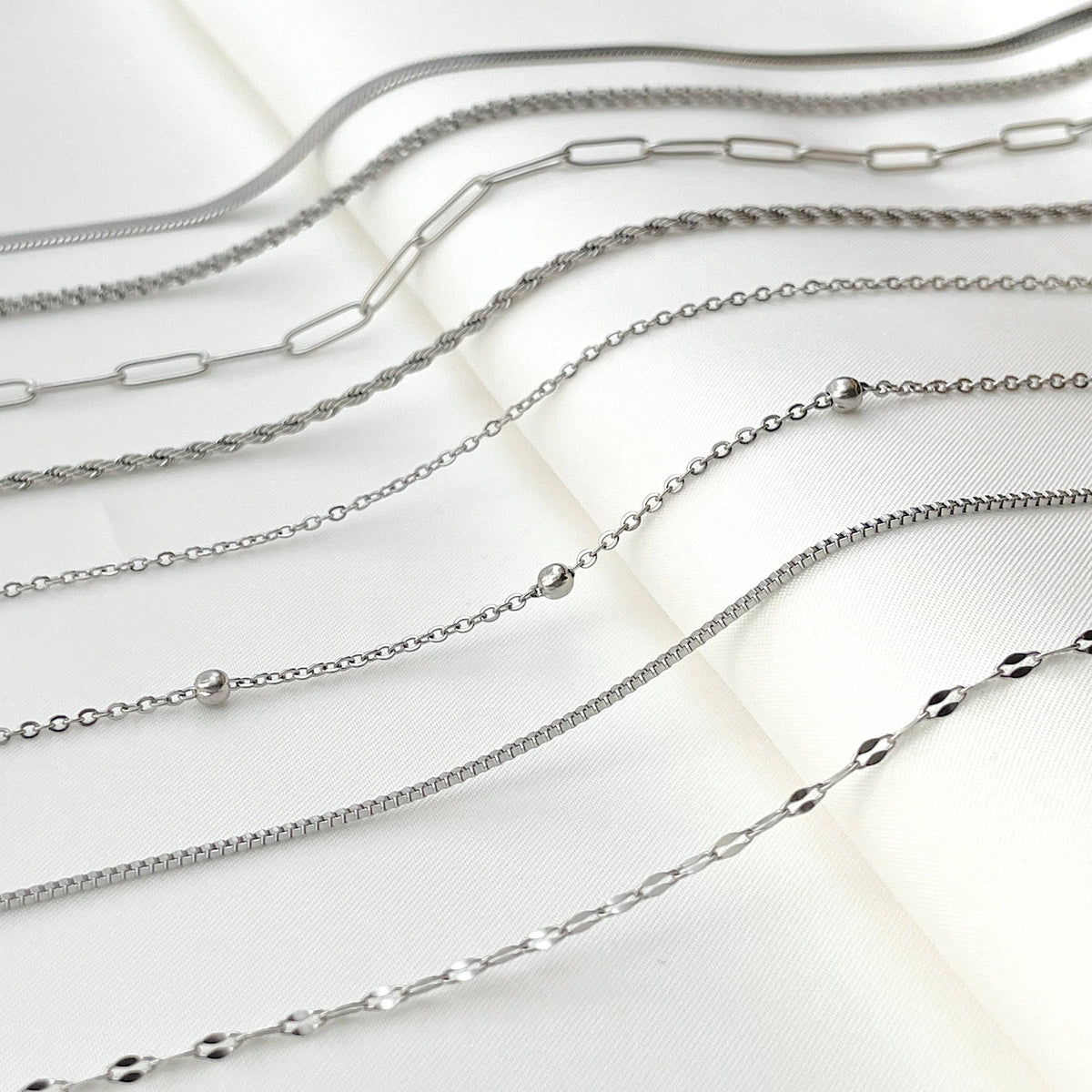 Silver Layering Necklaces - Stainless Steel