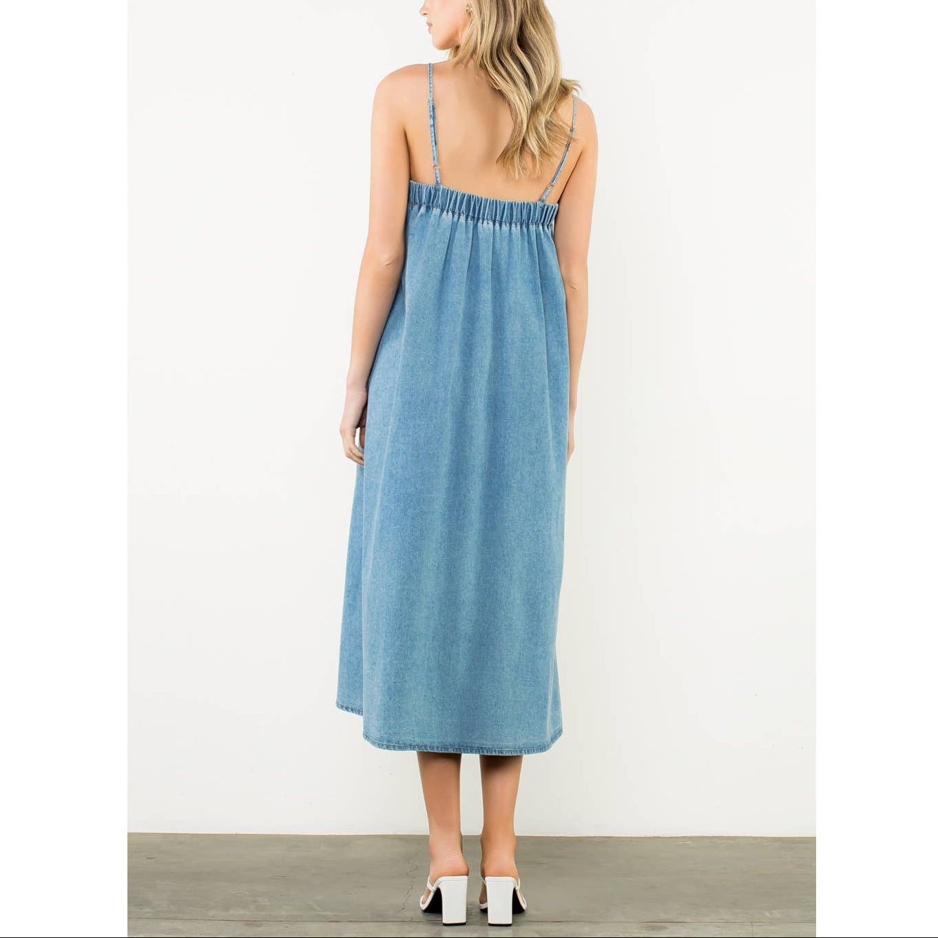 Denim Strap Midi Dress