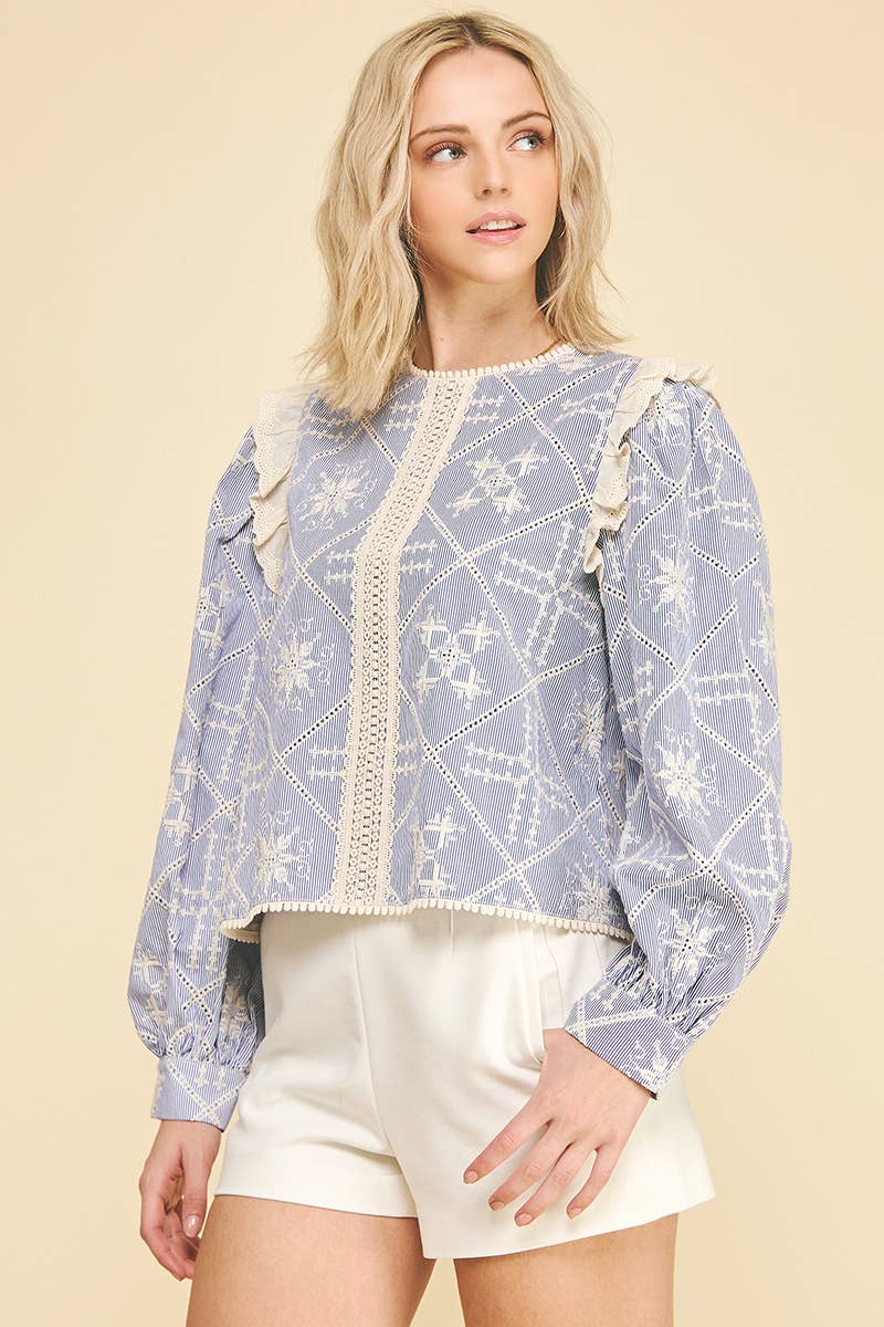 Emma Lace Embroidered Top