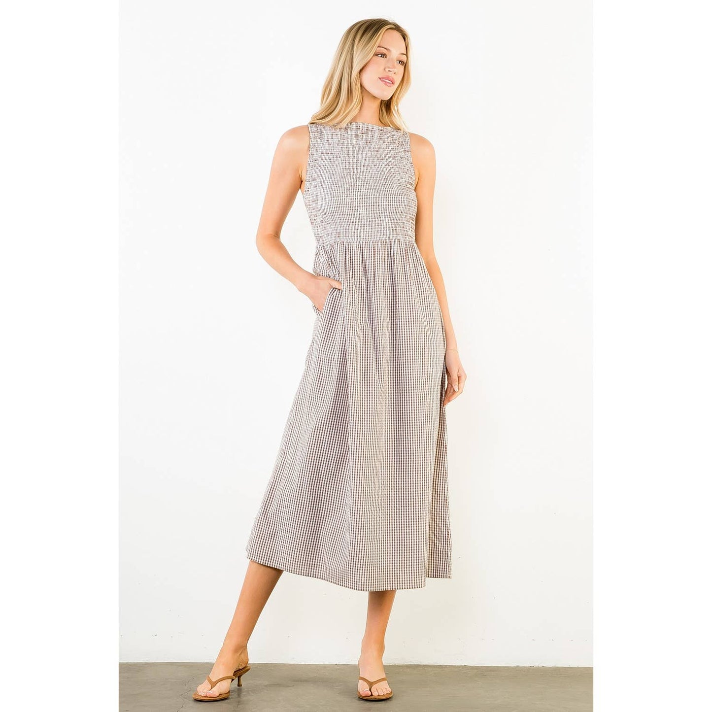 Smocked Gingham Dress