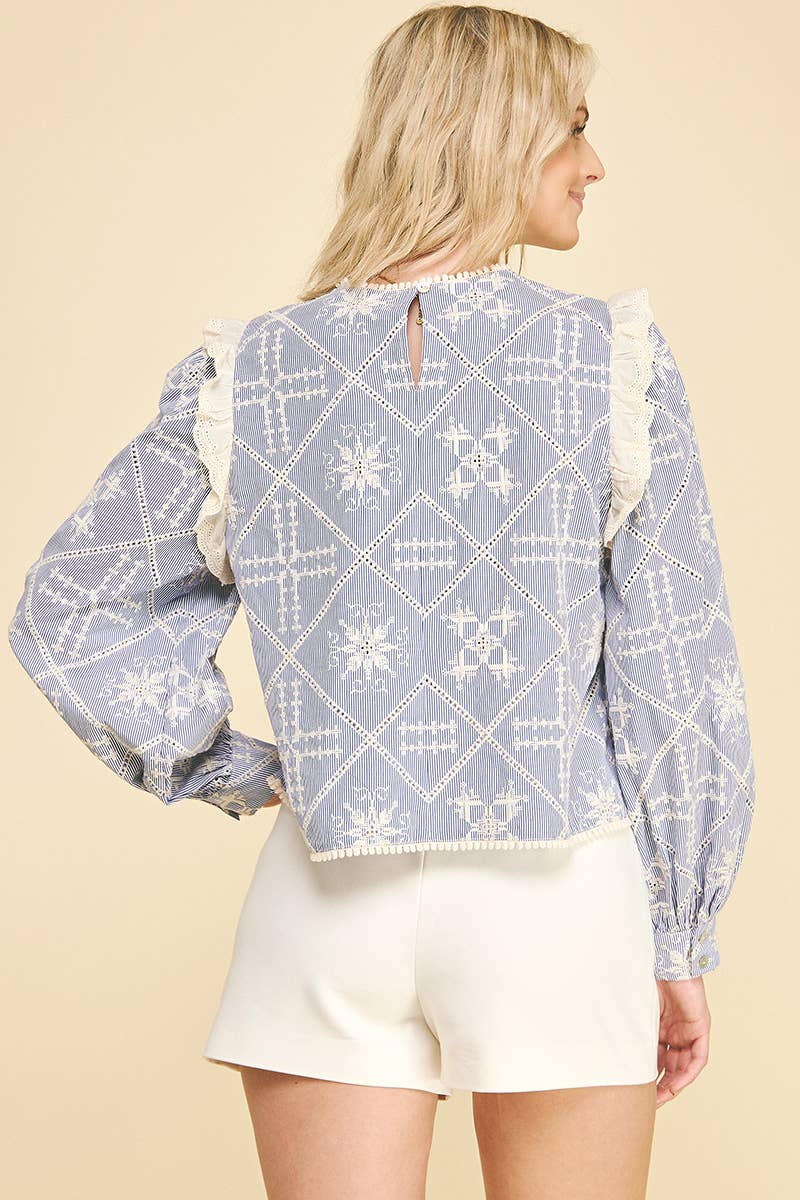 Emma Lace Embroidered Top