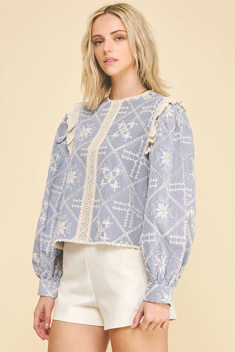 Emma Lace Embroidered Top