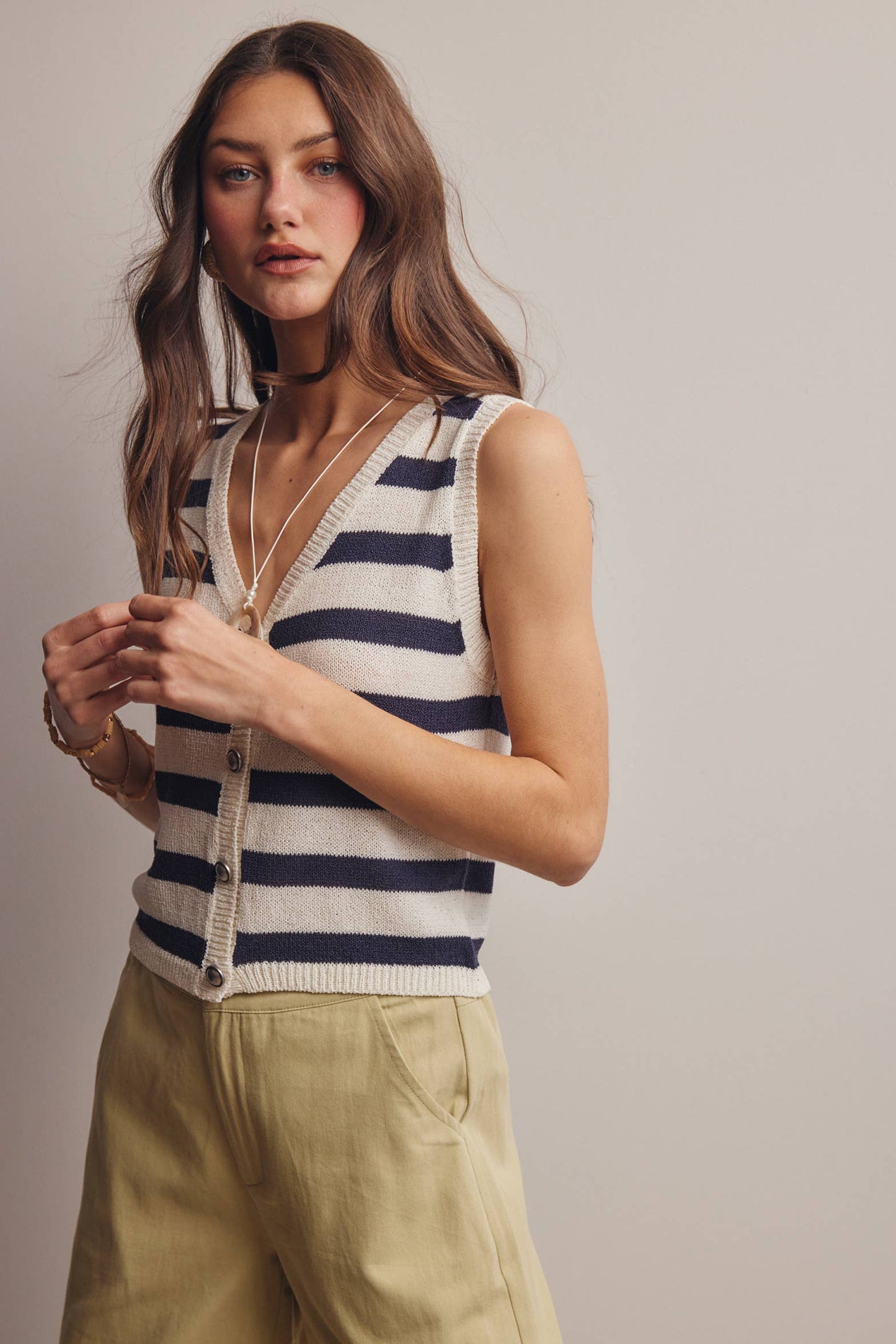 Striped Knit Vest Top