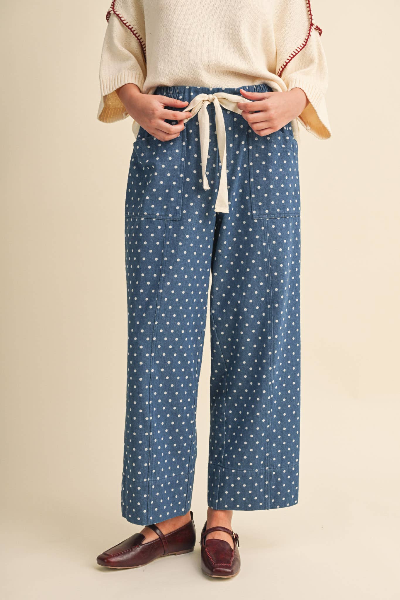 Polka Dot Cropped Pants