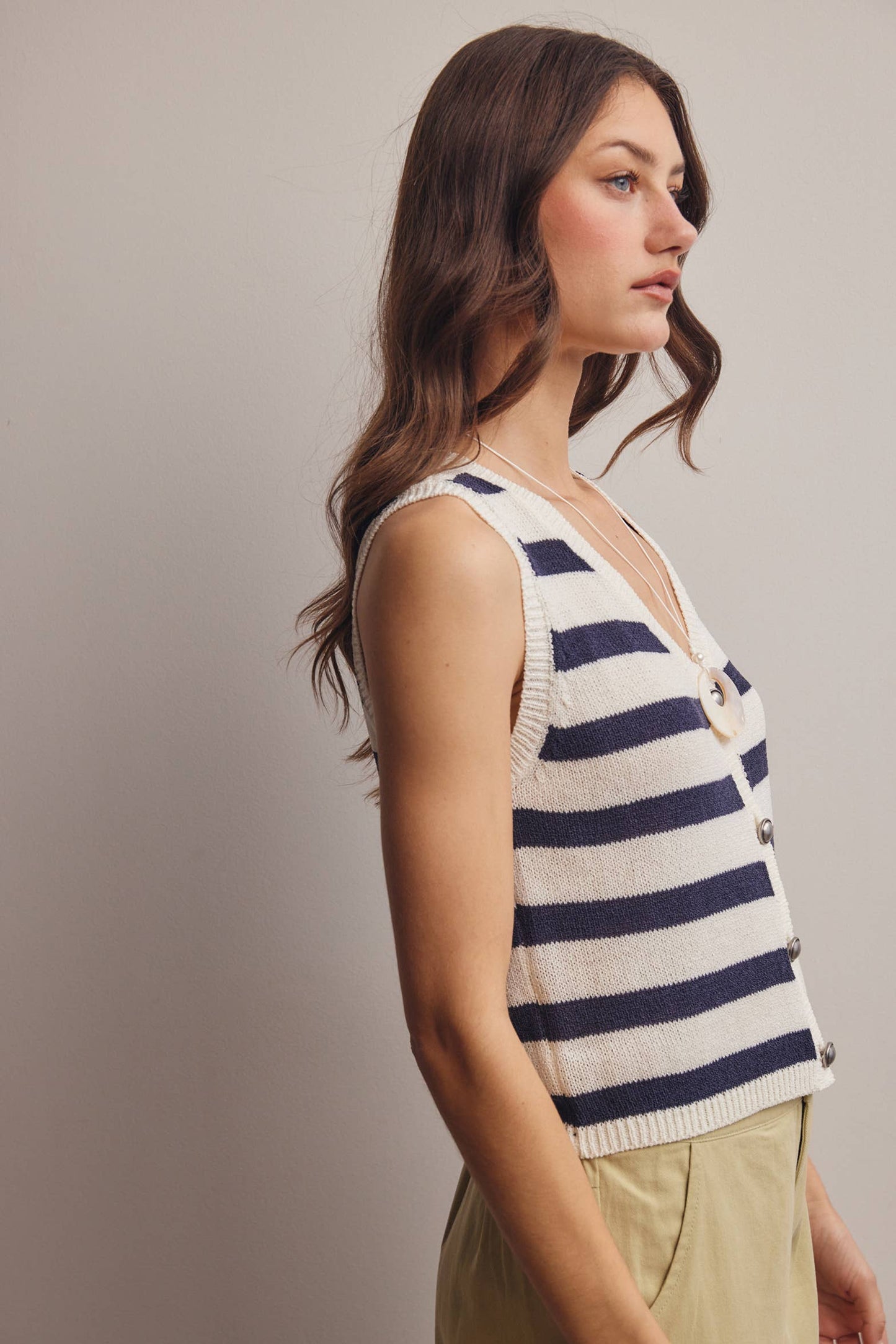Striped Knit Vest Top