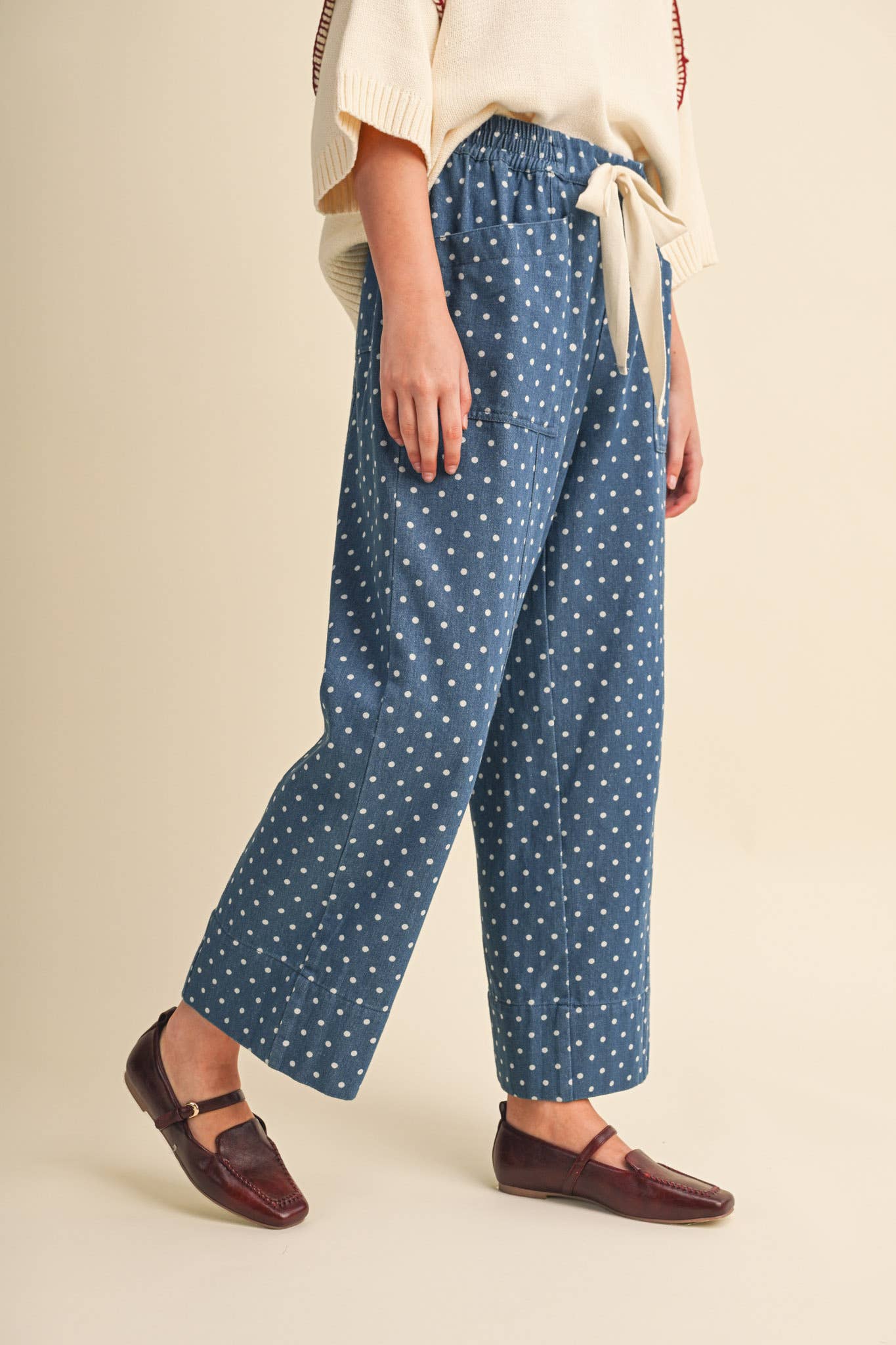 Polka Dot Cropped Pants