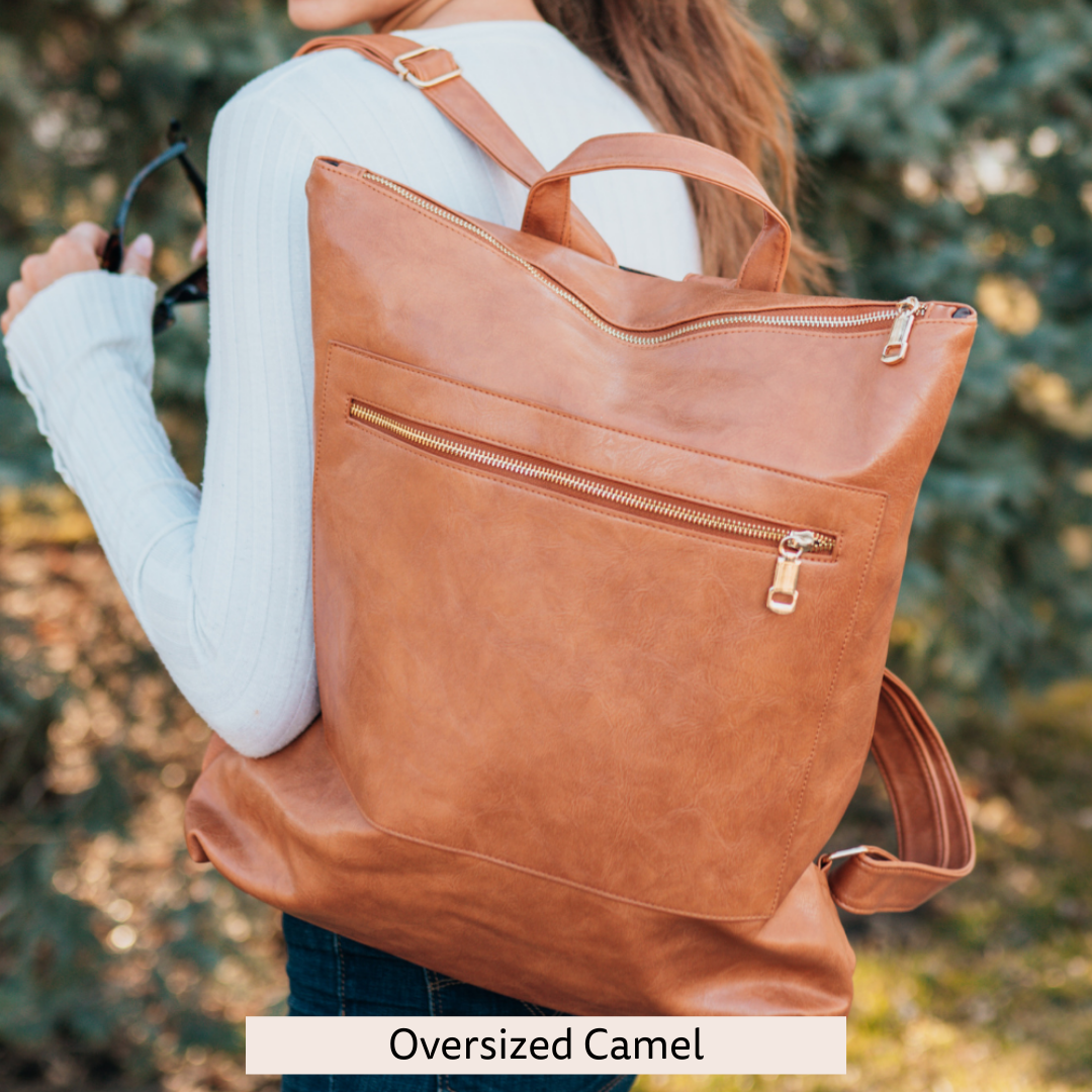 Reese Oversized Camel Backpack