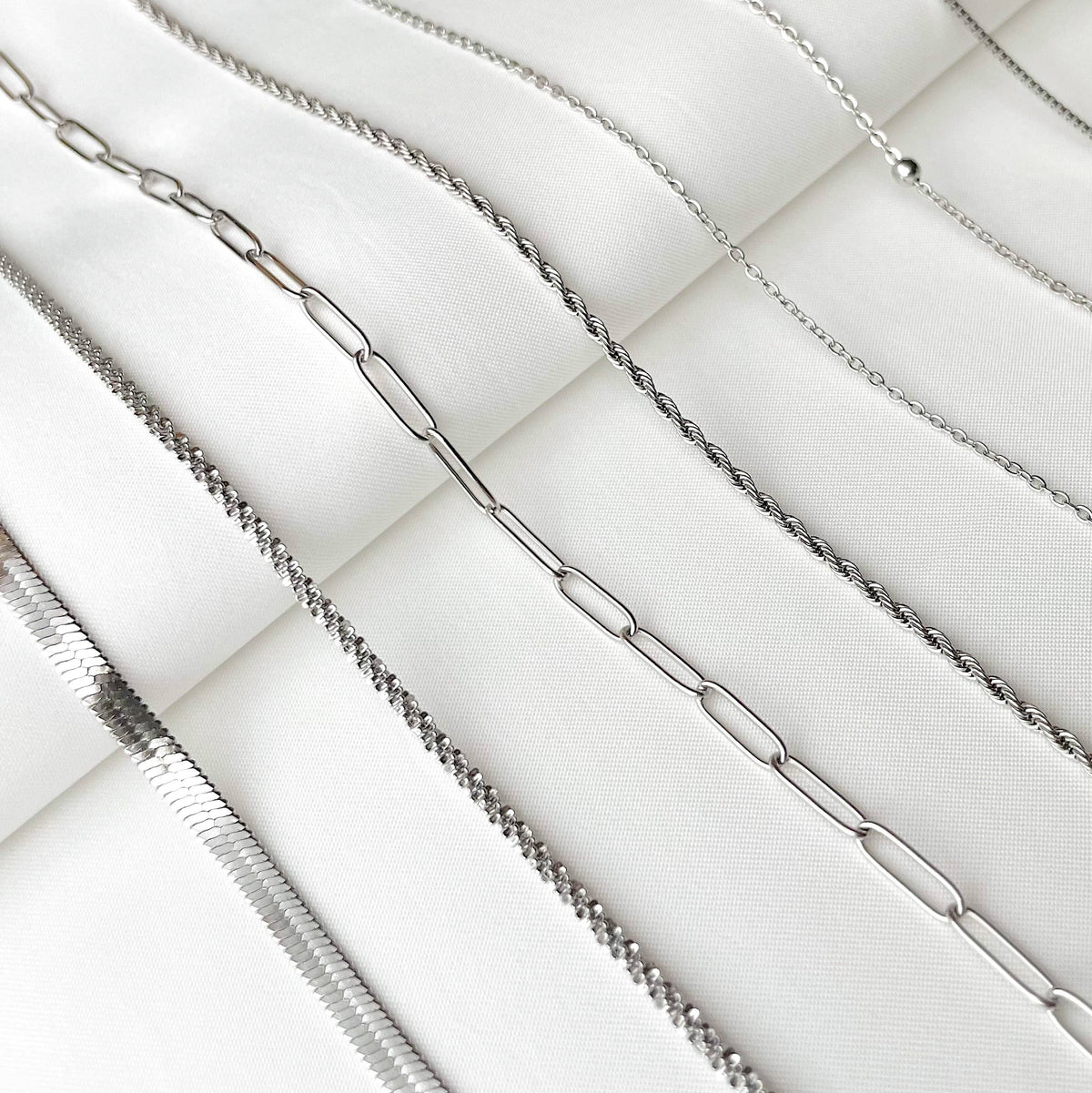 Silver Layering Necklaces - Stainless Steel
