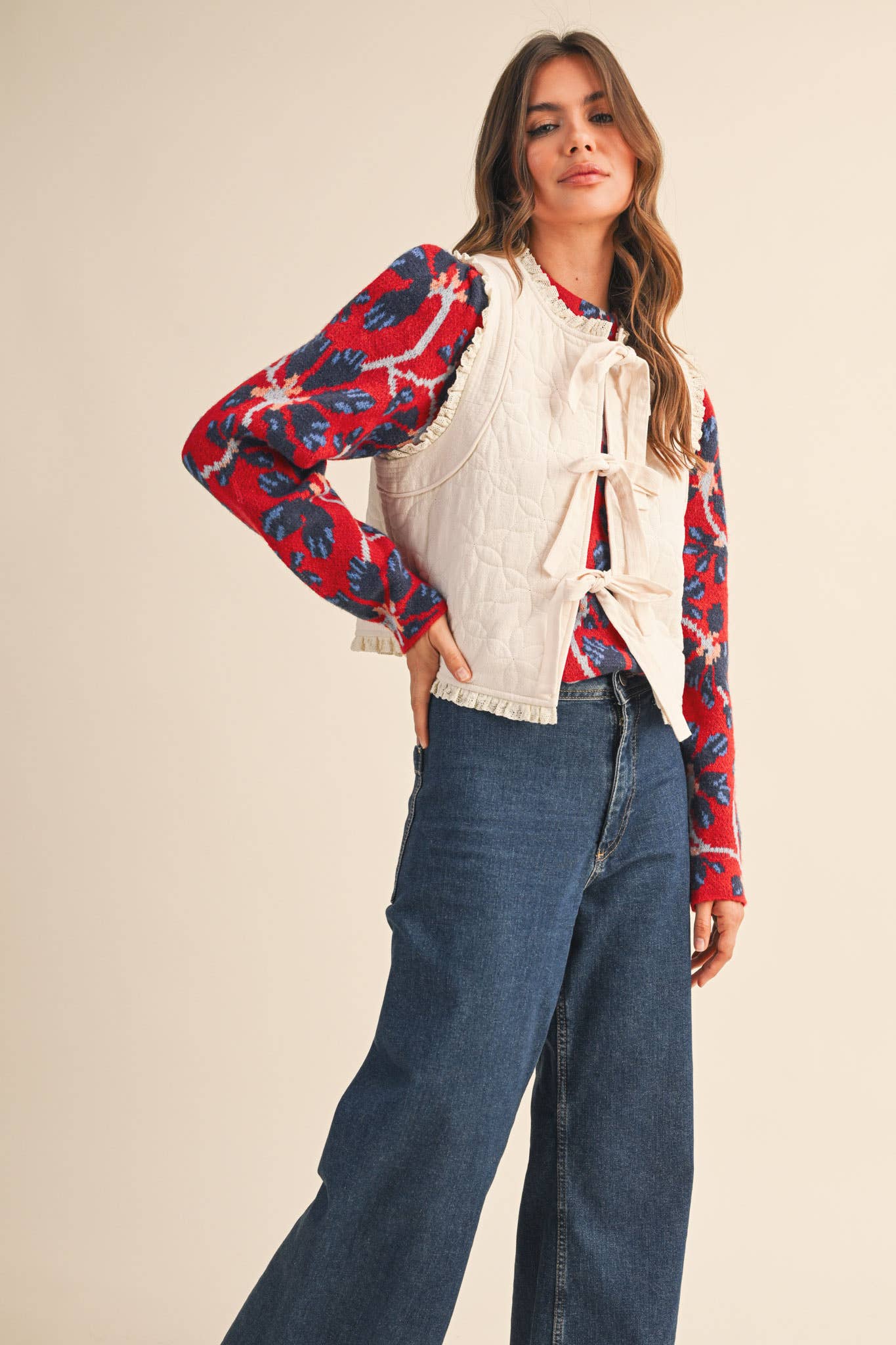 Quilted Tying Vest