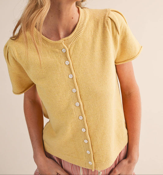 Short Sleeve Sweater Cardigan