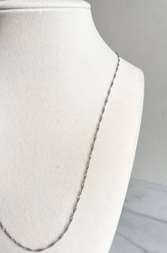 Singapore Sterling Silver Chain Necklace