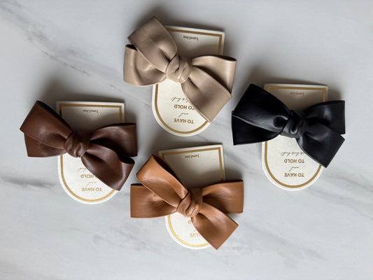 Hair Bow - Faux Leather