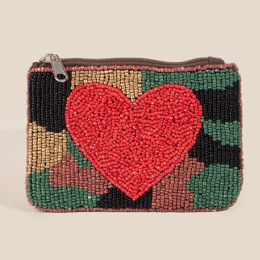 Camo and Heart Coin Purse