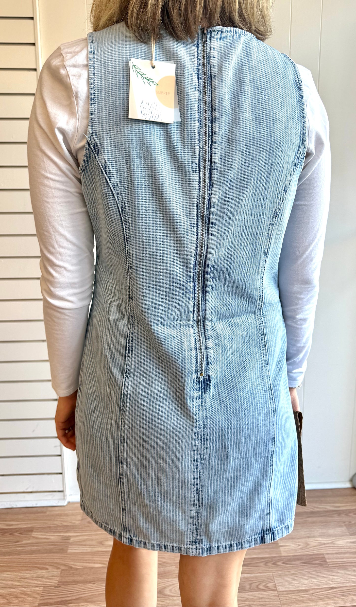 Denim Striped Jumper Dress