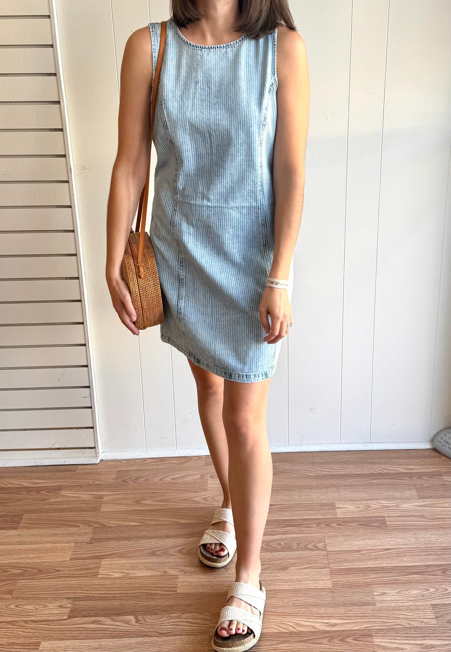 Denim Striped Jumper Dress