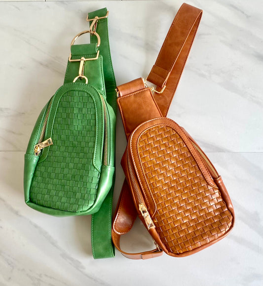 Woven Sling Bag Purse