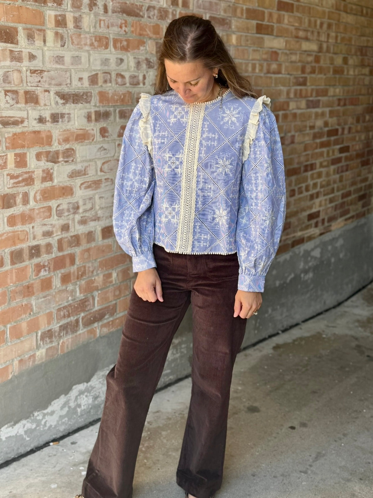 Emma Lace Embroidered Top