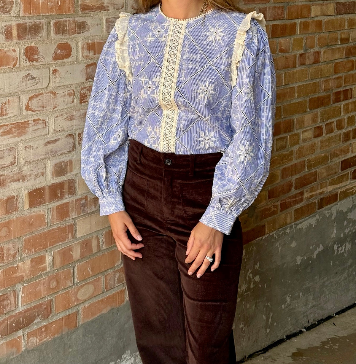 Emma Lace Embroidered Top