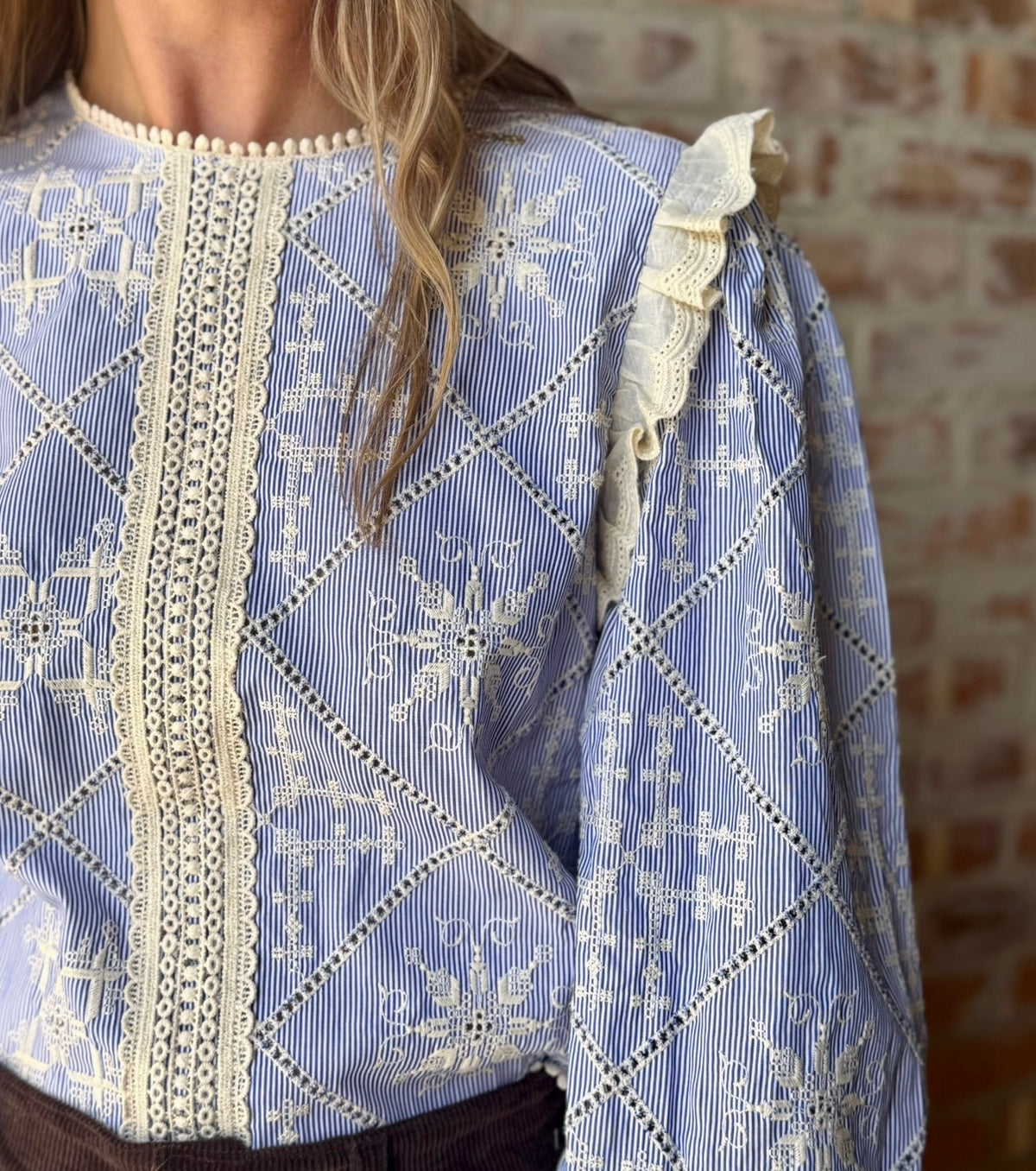 Emma Lace Embroidered Top