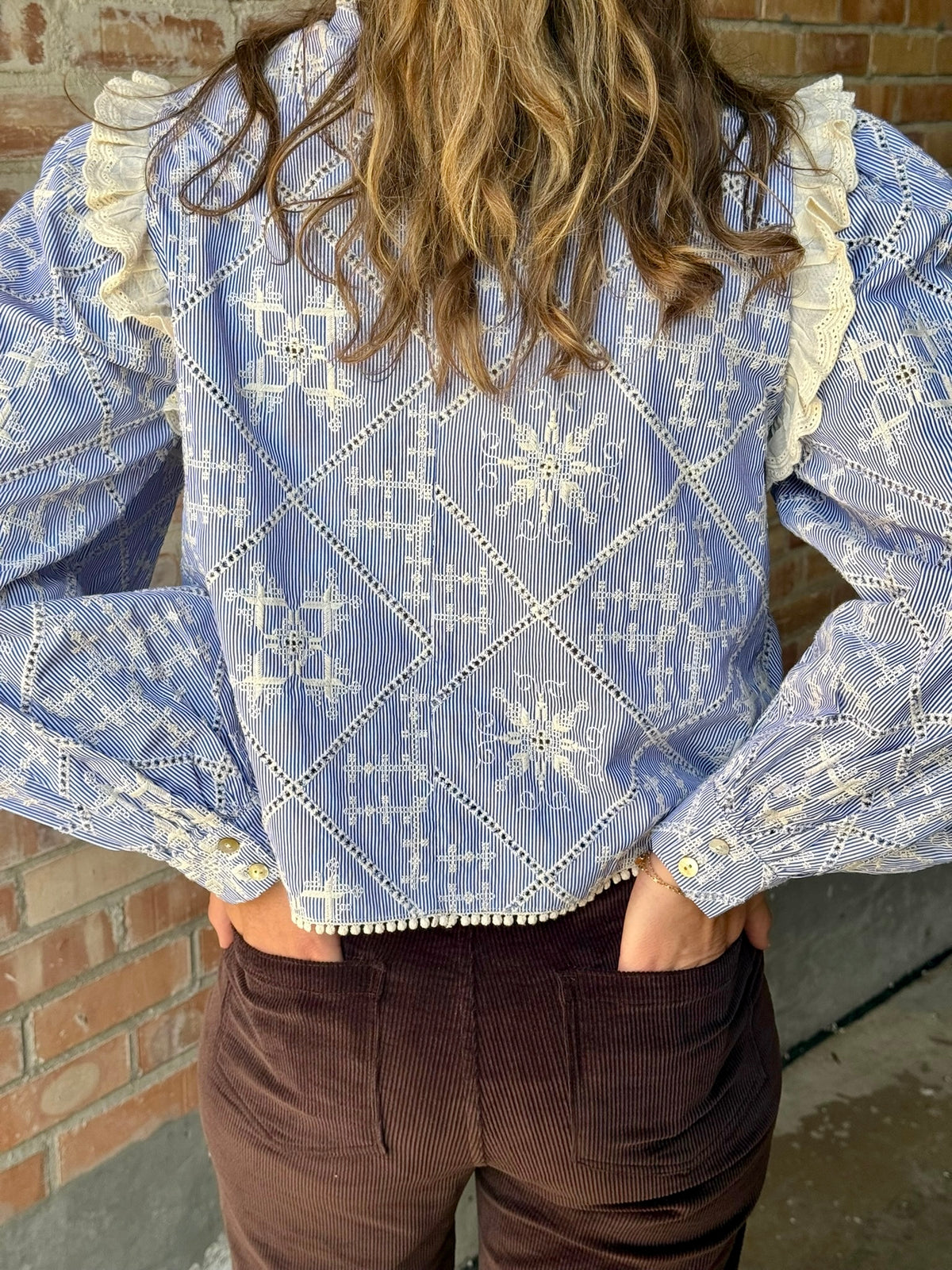 Emma Lace Embroidered Top