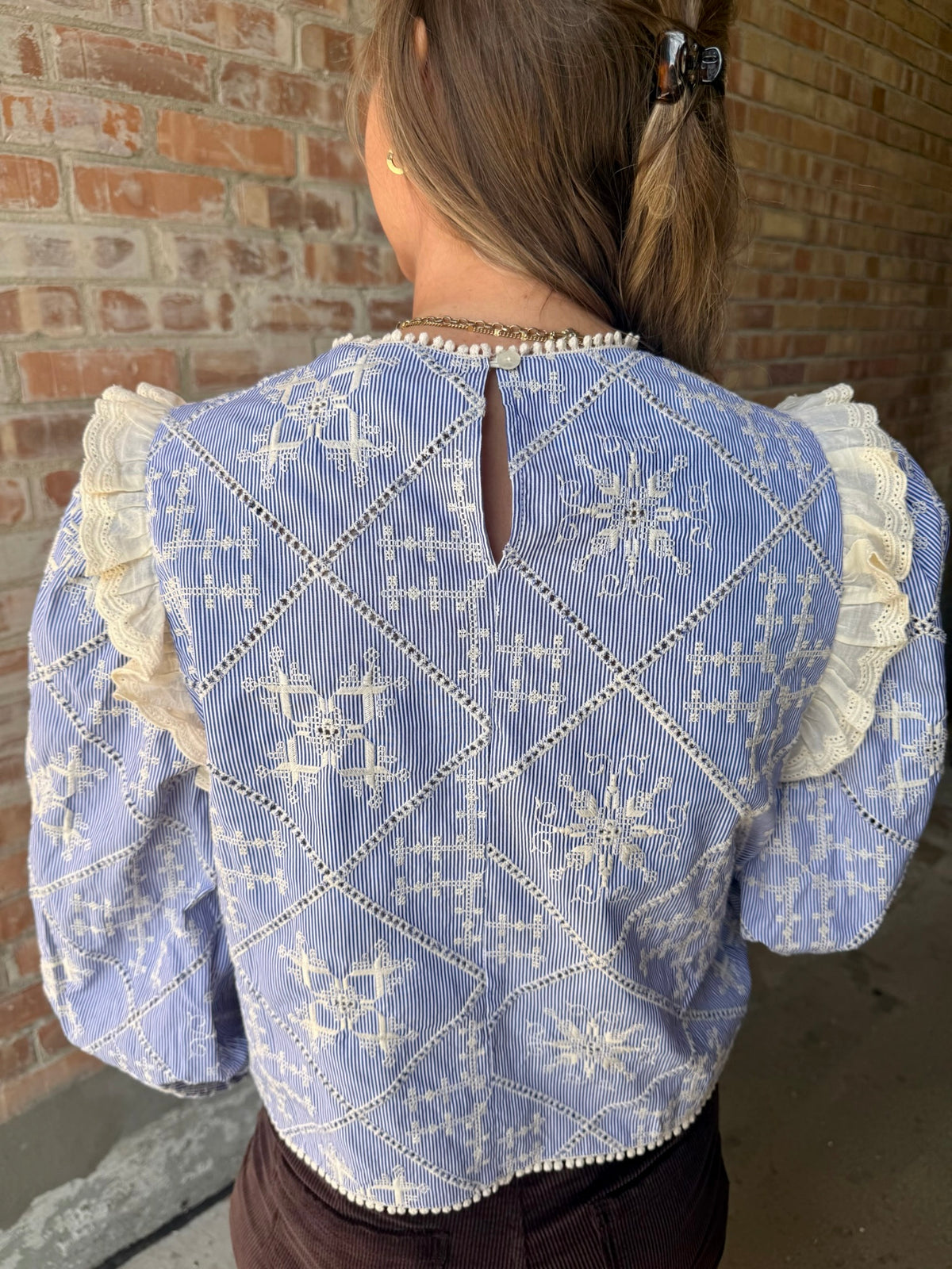 Emma Lace Embroidered Top