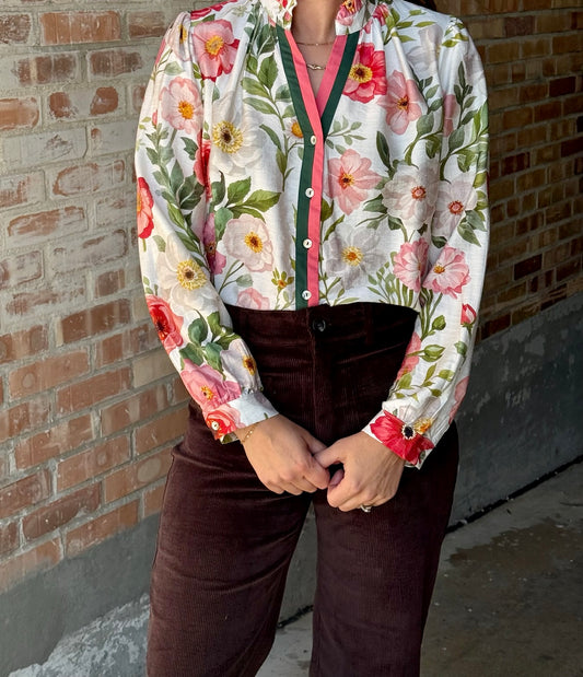 Garden Floral Print Top