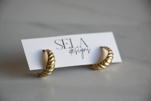 Gold Croissant Earrings